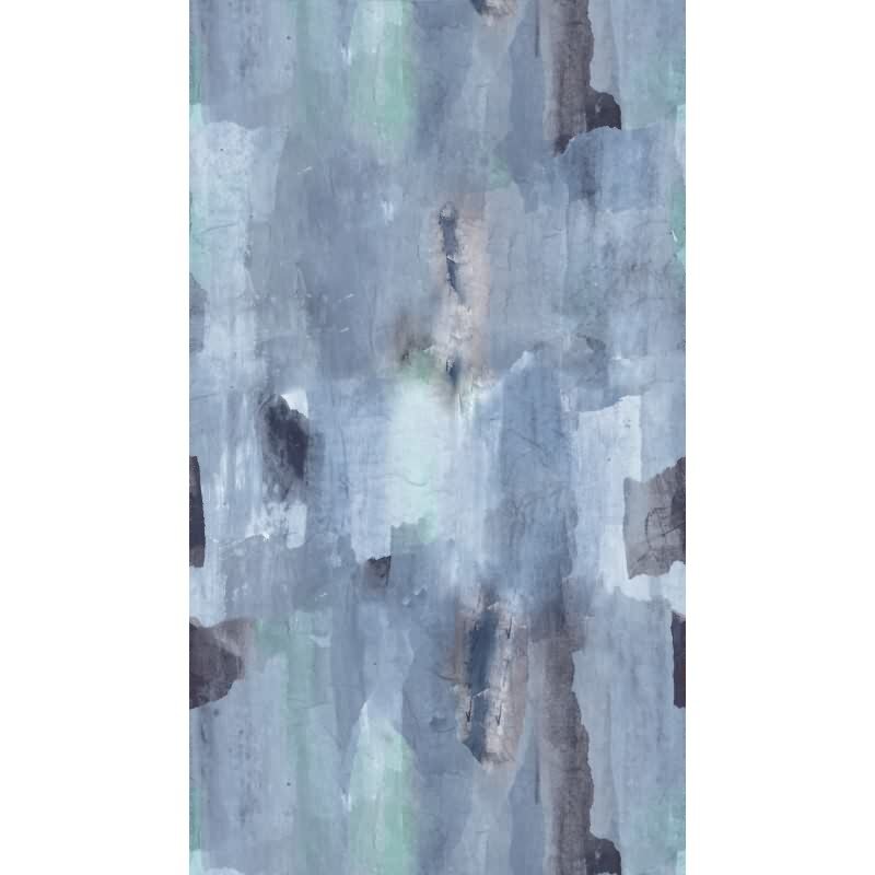 Aquarell livingwalls Vliestapete in Blau-Grau - Wandbild 280x159 cm - Künstlerische Eleganz in kühlen Tönen (782072)