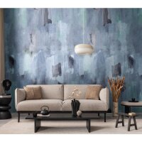 Aquarell livingwalls Vliestapete in Blau-Grau - Wandbild...