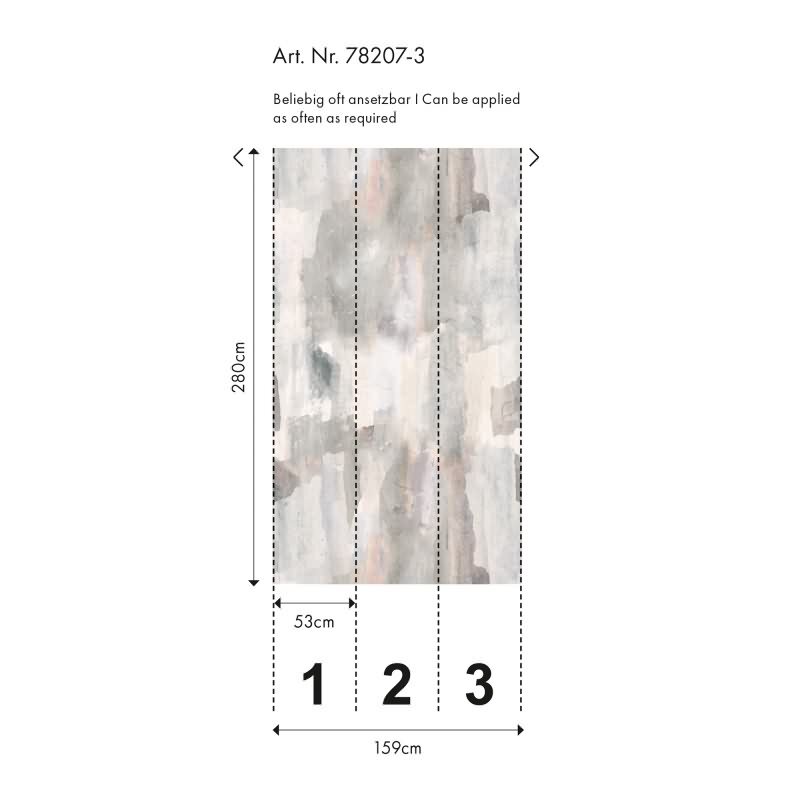 Aquarell livingwalls Vliestapete in Beige-Grau - Wandbild 280x159 cm - Sanfte Naturtöne für stilvolle Räume (782073)