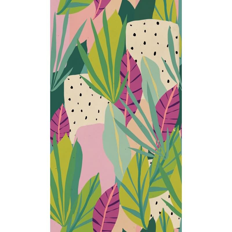 Tropische Dschungel livingwalls Vliestapete - Wandbild 280x159 cm - Buntes Blätterdesign mit Exotic-Vibe (782081)