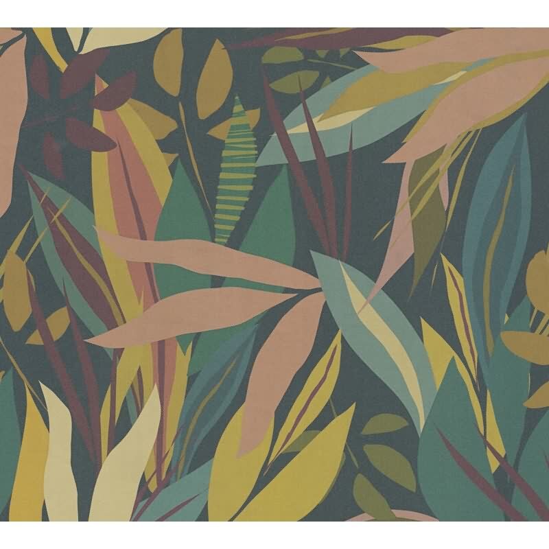 Tropische livingwalls Vliestapete Dschungel - Wandbild 280x159 cm - Intensive Farben mit exotischem Blätter-Mix (782091)