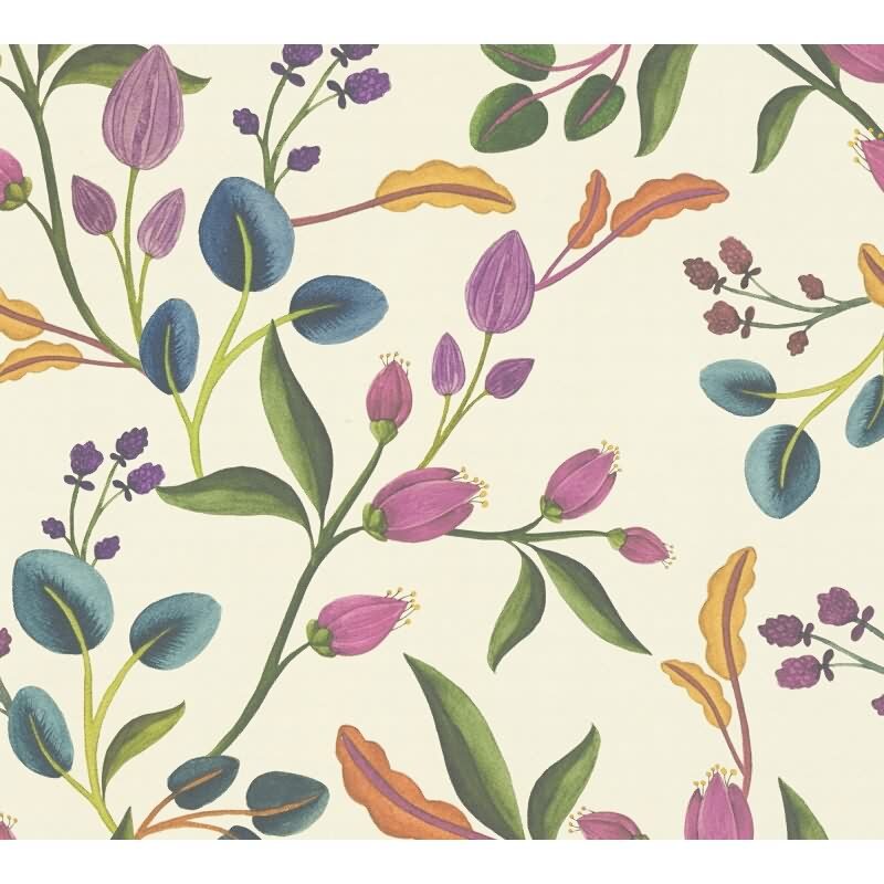 Verspielte livingwalls Vliestapete mit Blütenzweigen - florales Design auf hellem Grund (782111)