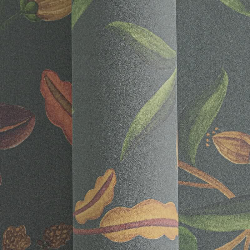 Elegante livingwalls Vliestapete mit herbstlichen Blüten - florales Muster auf dunklem Grund (782112)