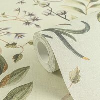 Zarte livingwalls Vliestapete mit botanischem Muster -...