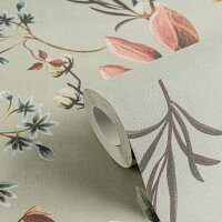 Botanische livingwalls Vliestapete in warmen T&ouml;nen -...