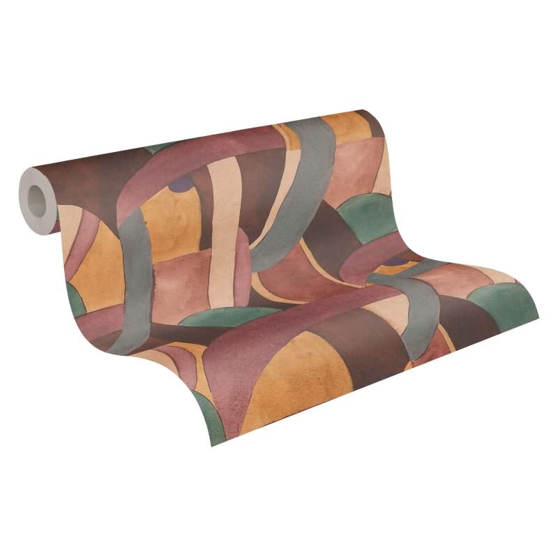 Abstrakte livingwalls Vliestapete in warmen Retrofarben - künstlerisches Design mit Struktur (782141)