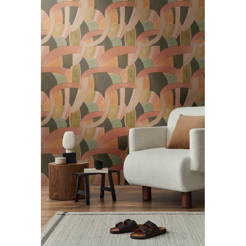 Abstrakte livingwalls Vliestapete in warmen Erdtönen - stilvolles Design für gemütliche Räume (782143)