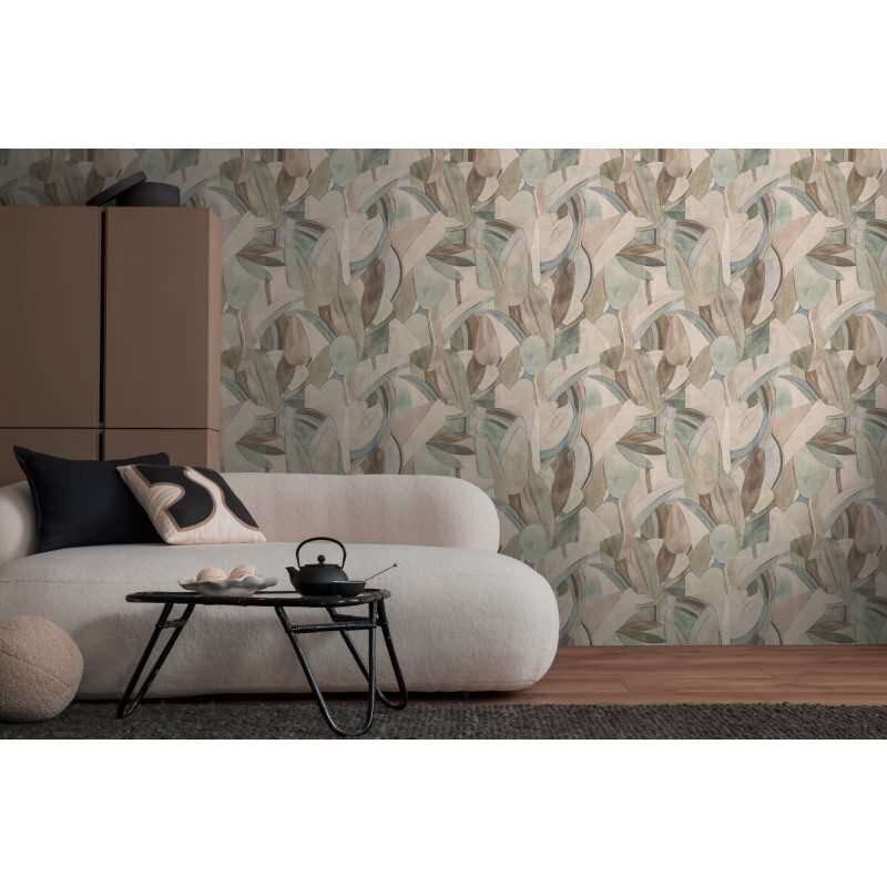 Abstrakte livingwalls Vliestapete in Naturfarben - dezentes Design für moderne Räume (782151)