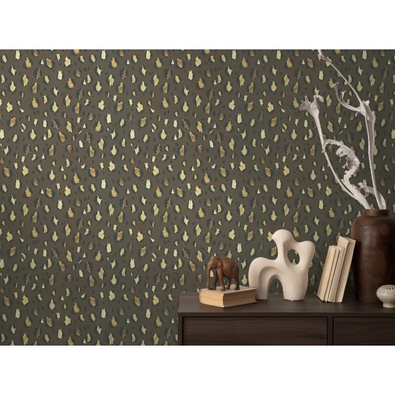 Leopardenmuster-Tapete in Dunkelbraun - Stilvoll & Wild zugleich livingwalls (782163)