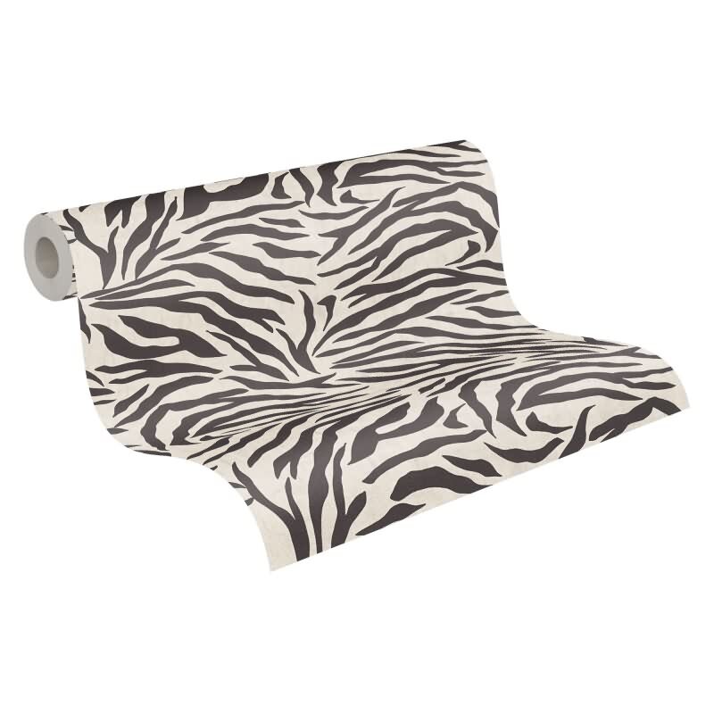 Zebramuster-Tapete in Schwarz-Weiß - Modern & Wild livingwalls (782171)