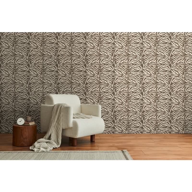Zebramuster-Tapete in Braun - Natur trifft auf Design livingwalls (782172)