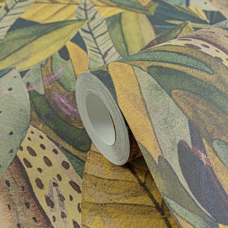 Tropenwald-Tapete mit grafischem Blättermuster livingwalls (782201)
