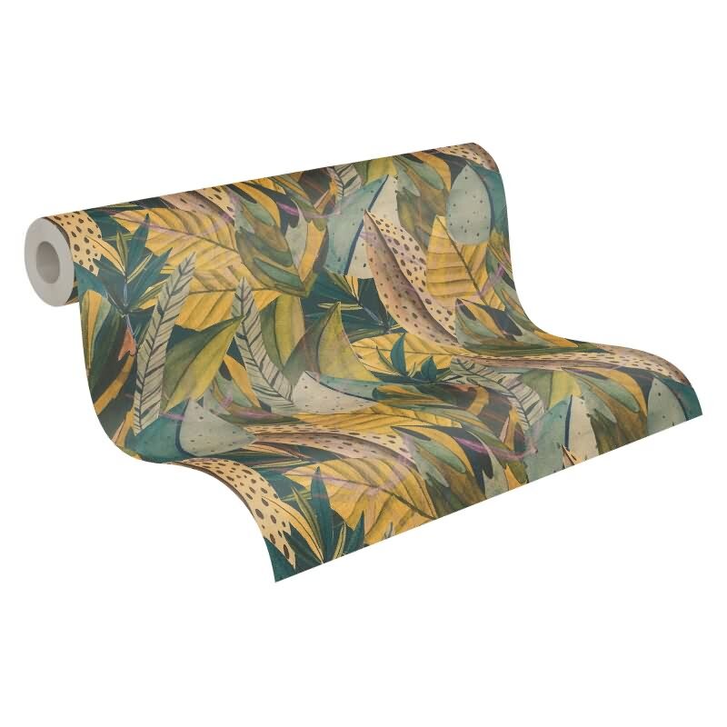 Tropenwald-Tapete mit grafischem Blättermuster livingwalls (782201)