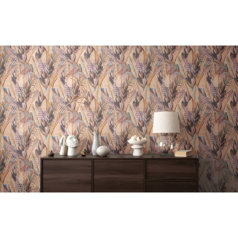 Botanische Tapete in soften Naturtönen livingwalls (782202)