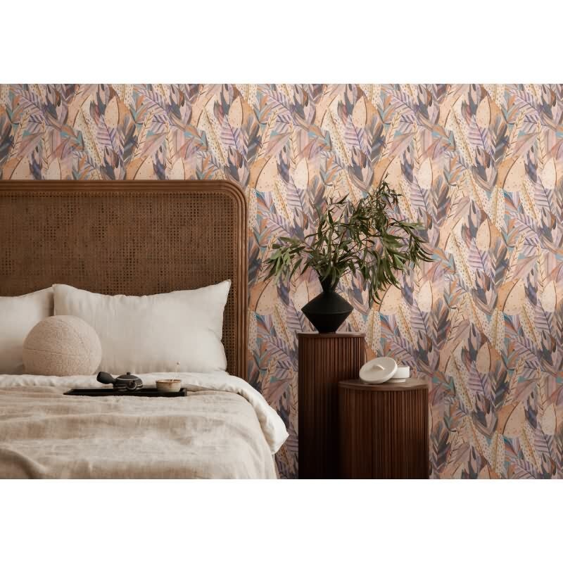 Botanische Tapete in soften Naturtönen livingwalls (782202)