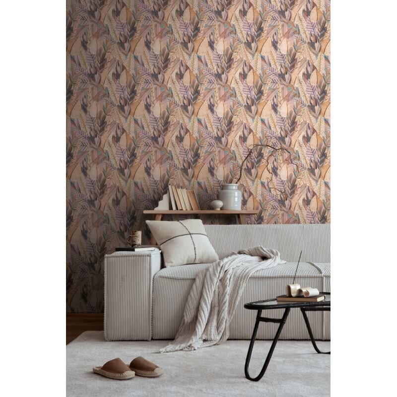 Botanische Tapete in soften Naturtönen livingwalls (782202)