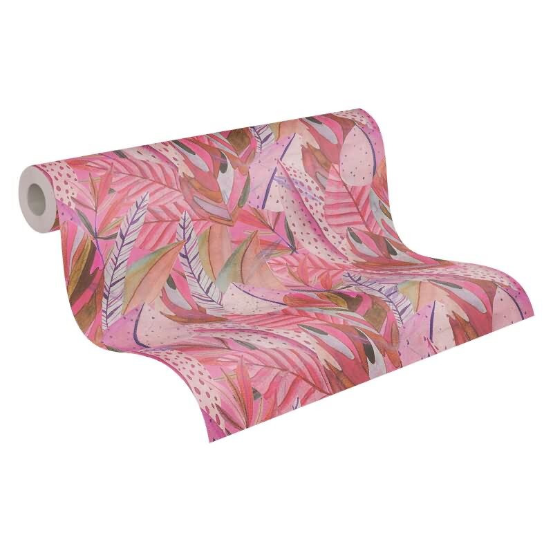 Tropische Blättertapete in kräftigem Pink livingwalls (782203)