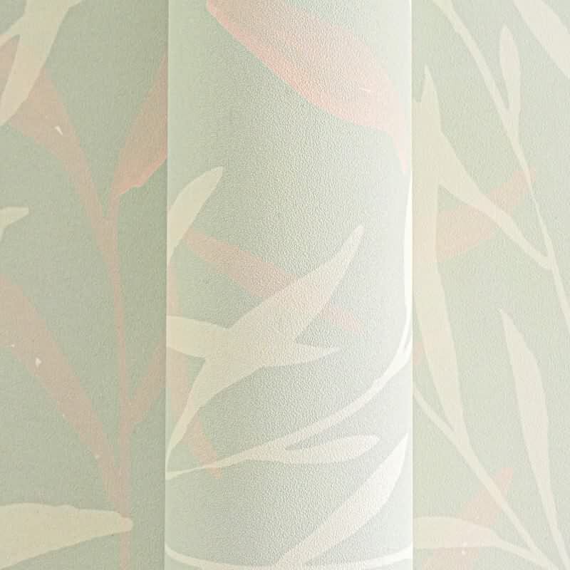 Zweige-Tapete Salbeigrün Rosa - Zarte Pflanzenmotive - livingwalls Vliestapete modern (782221)