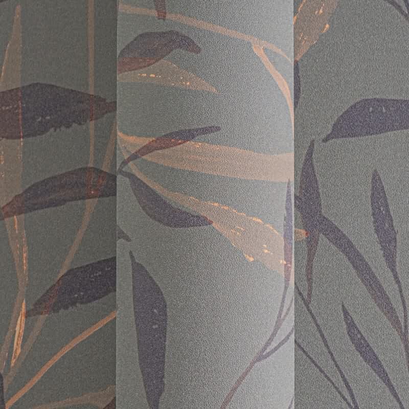 Zweige-Tapete Anthrazit Kupfer - Elegante Pflanzenmotive - livingwalls Vliestapete modern (782222)