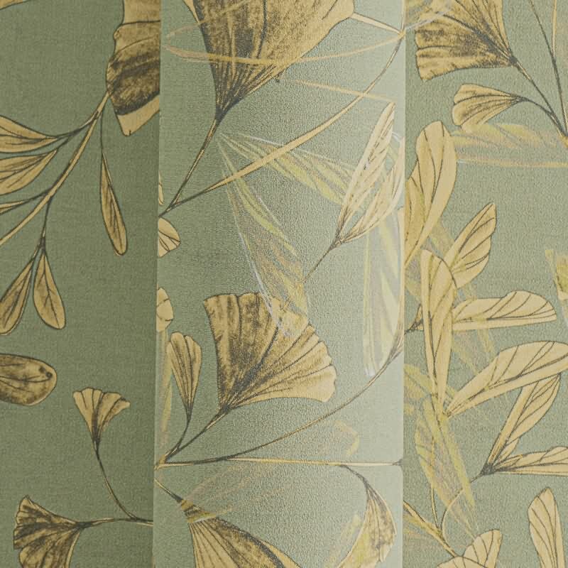 782231 Ginkgo-Tapete Grün Gold Blättermuster Botanical Vliestapete Naturmotiv livingwalls