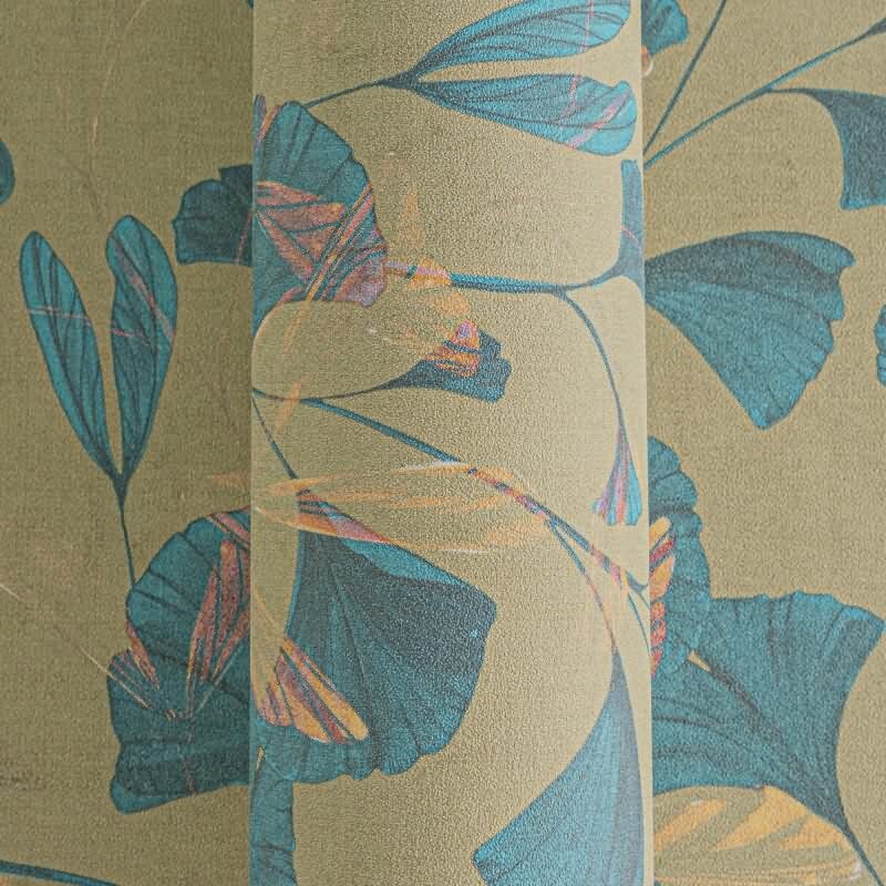 Ginkgo-Tapete Petrolblau Oliv - Moderne Blätter-Tapete - livingwalls Vliestapete mit Struktur (782232)