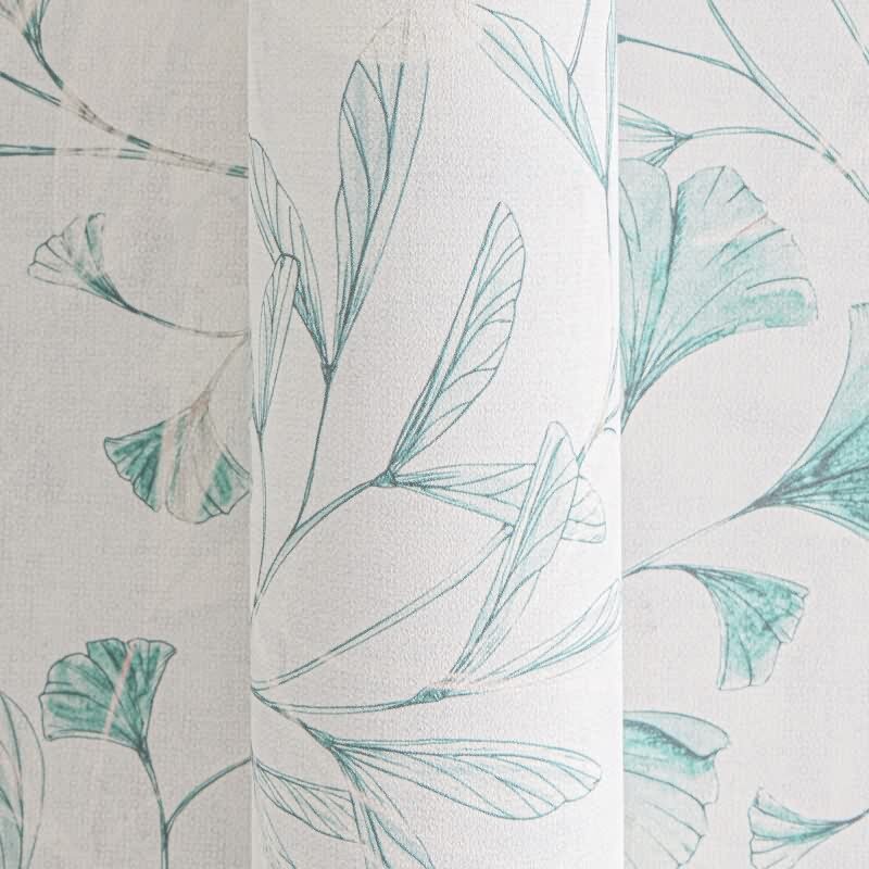 Ginkgo-Tapete Weiß Türkis - Filigrane Blätter-Tapete - livingwalls Vliestapete botanisch (782234)