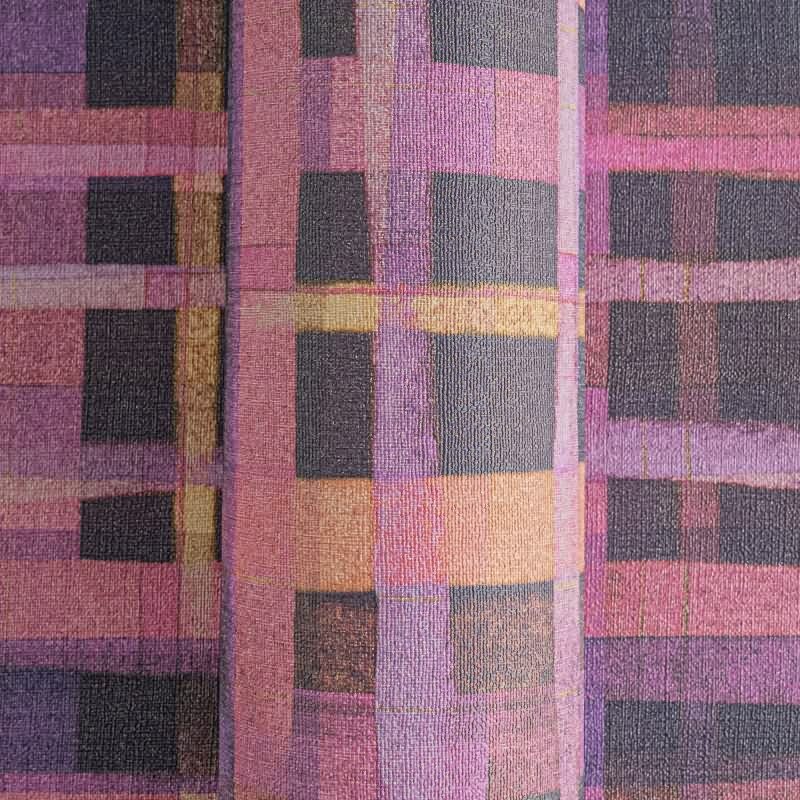 Karo-Tapete Lila Pink Orange - Modernes Karomuster - livingwalls Vliestapete bunt & kräftig (782242)