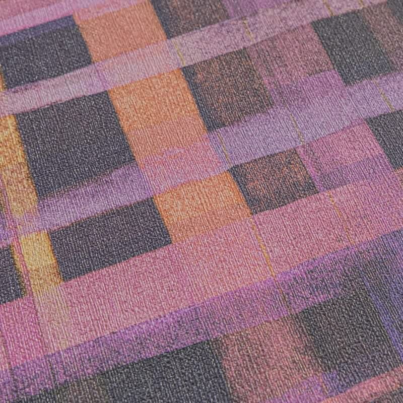 Karo-Tapete Lila Pink Orange - Modernes Karomuster - livingwalls Vliestapete bunt & kräftig (782242)