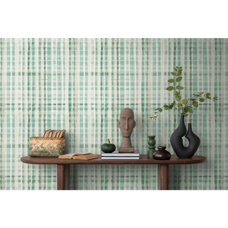 Karo-Tapete Mintgrün Weiß - Helles Karomuster modern - livingwalls Vliestapete luftig & leicht (782243)