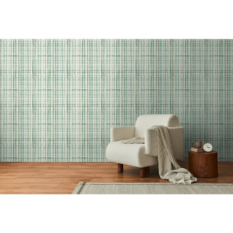 Karo-Tapete Mintgrün Weiß - Helles Karomuster modern - livingwalls Vliestapete luftig & leicht (782243)