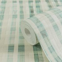 Karo-Tapete Mintgr&uuml;n Wei&szlig; - Helles Karomuster...