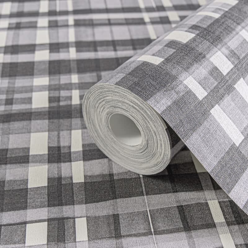 Karo-Tapete Schwarz Grau Weiß - Klassisches Karomuster - livingwalls Vliestapete modern (782244)