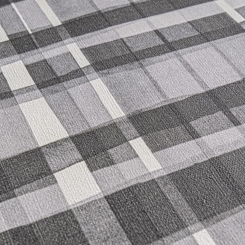 Karo-Tapete Schwarz Grau Weiß - Klassisches Karomuster - livingwalls Vliestapete modern (782244)