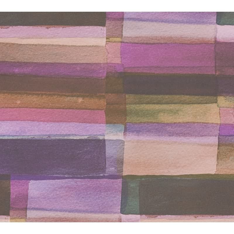 Aquarell-Tapete Rosa Violett Bunt - Künstlerische Kacheloptik - livingwalls Vliestapete modern (782251)