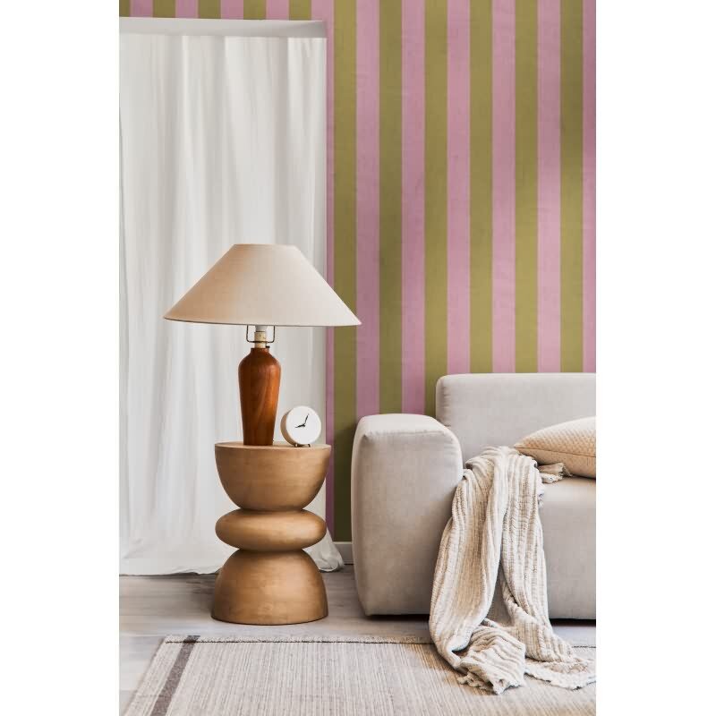 Streifen-Tapete Altrosa Oliv - Breite Blockstreifen - livingwalls Vliestapete modern & retro (782261)