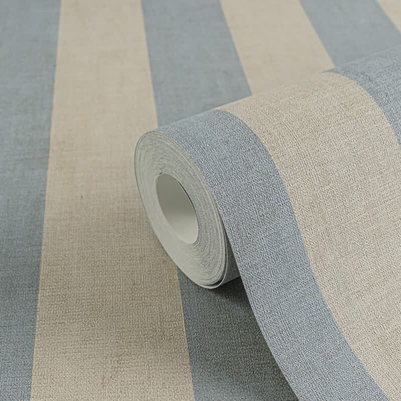 Streifen-Tapete Hellblau Beige - Klassische Blockstreifen - livingwalls Vliestapete maritim (782263)