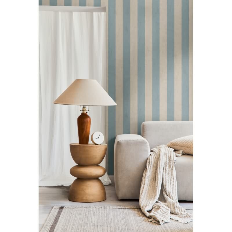 Streifen-Tapete Hellblau Beige - Klassische Blockstreifen - livingwalls Vliestapete maritim (782263)