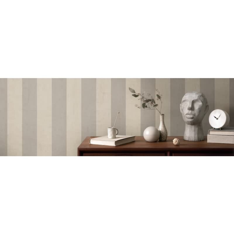 Streifen-Tapete Beige Taupe - Dezente Blockstreifen - livingwalls Vliestapete klassisch modern (782264)