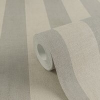Streifen-Tapete Beige Taupe - Dezente Blockstreifen -...