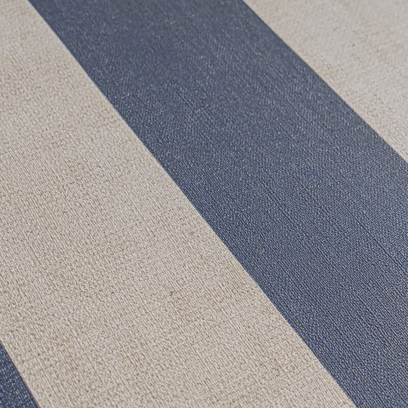 Streifen-Tapete Dunkelblau Beige - Klassisches Streifenmuster - livingwalls Vliestapete maritim (782265)