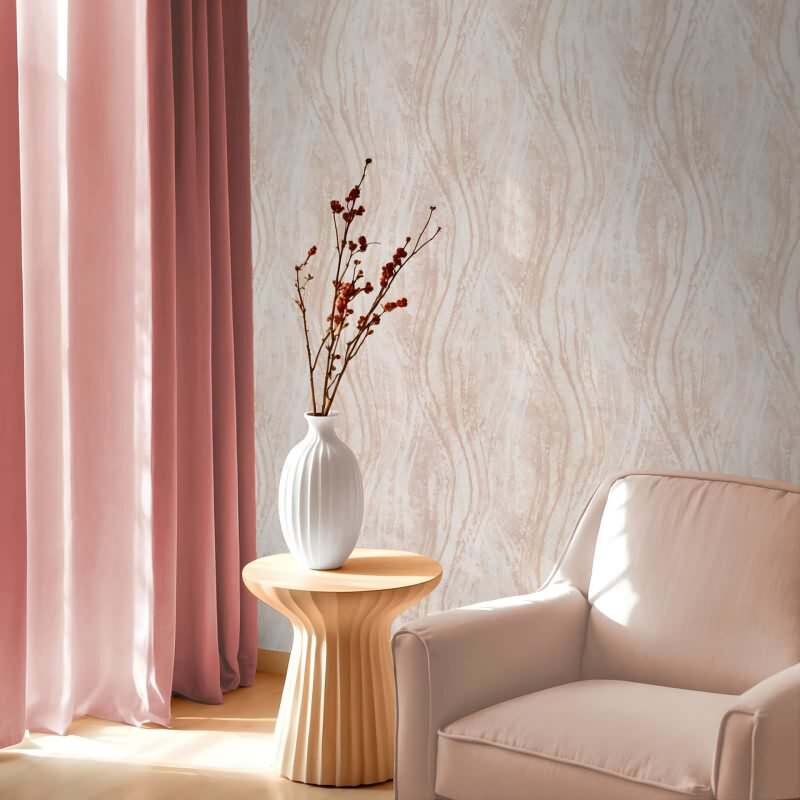 Vliestapete Beton, Wellen Grafisch Modern in Beige Novamur (82493)