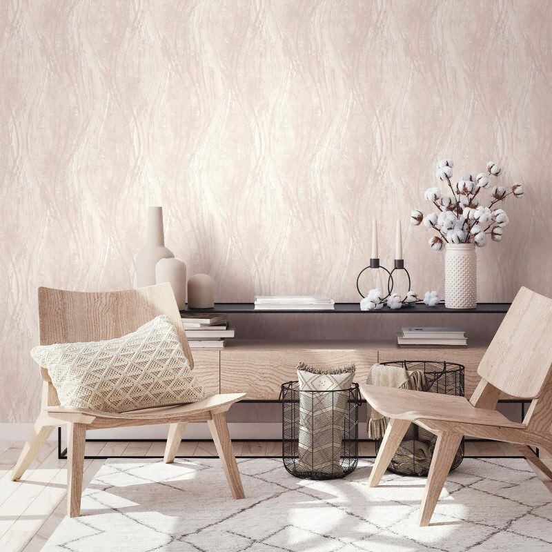 Vliestapete Beton, Wellen Grafisch Modern in Beige Novamur (82493)