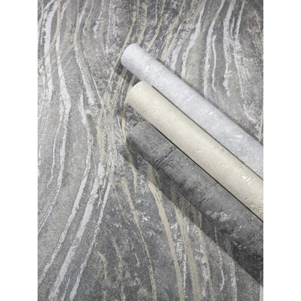 Vliestapete Beton, Wellen Grafisch Modern in Grau Novamur (82494)