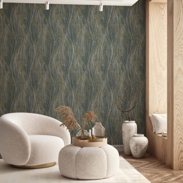 Vliestapete Beton, Wellen Grafisch Modern in Grau Novamur (82496)