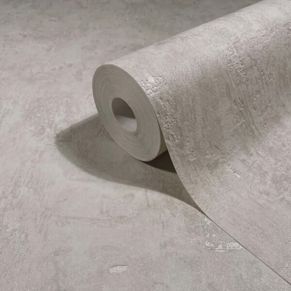Vliestapete Beton, Uni Putzoptik Uni in Grau Novamur (82500)