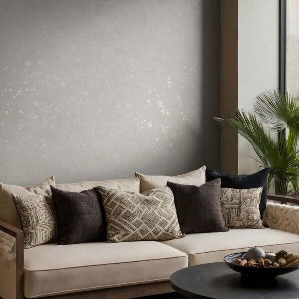 Vliestapete Beton, Uni Putzoptik Uni in Grau Novamur (82500)