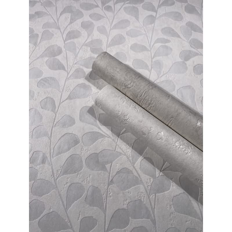 Vliestapete Blätter, Beton Floral Natur Novamur (82501)