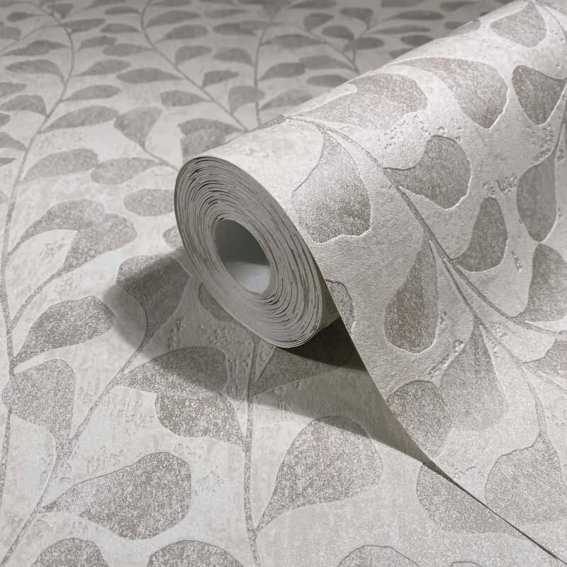 Vliestapete Blätter, Beton Floral Natur Novamur (82502)