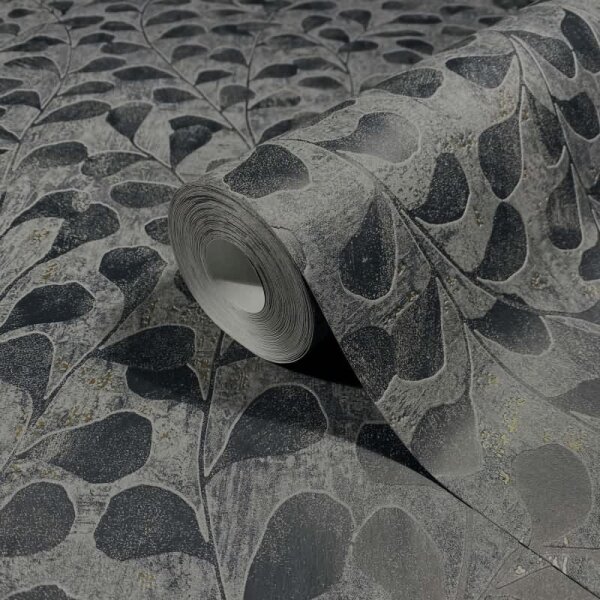 Vliestapete Blätter, Beton Floral Natur Novamur (82503)