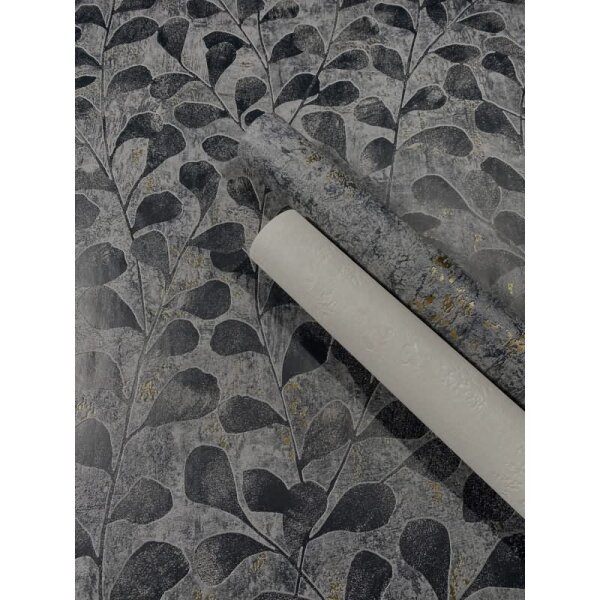 Vliestapete Blätter, Beton Floral Natur Novamur (82503)